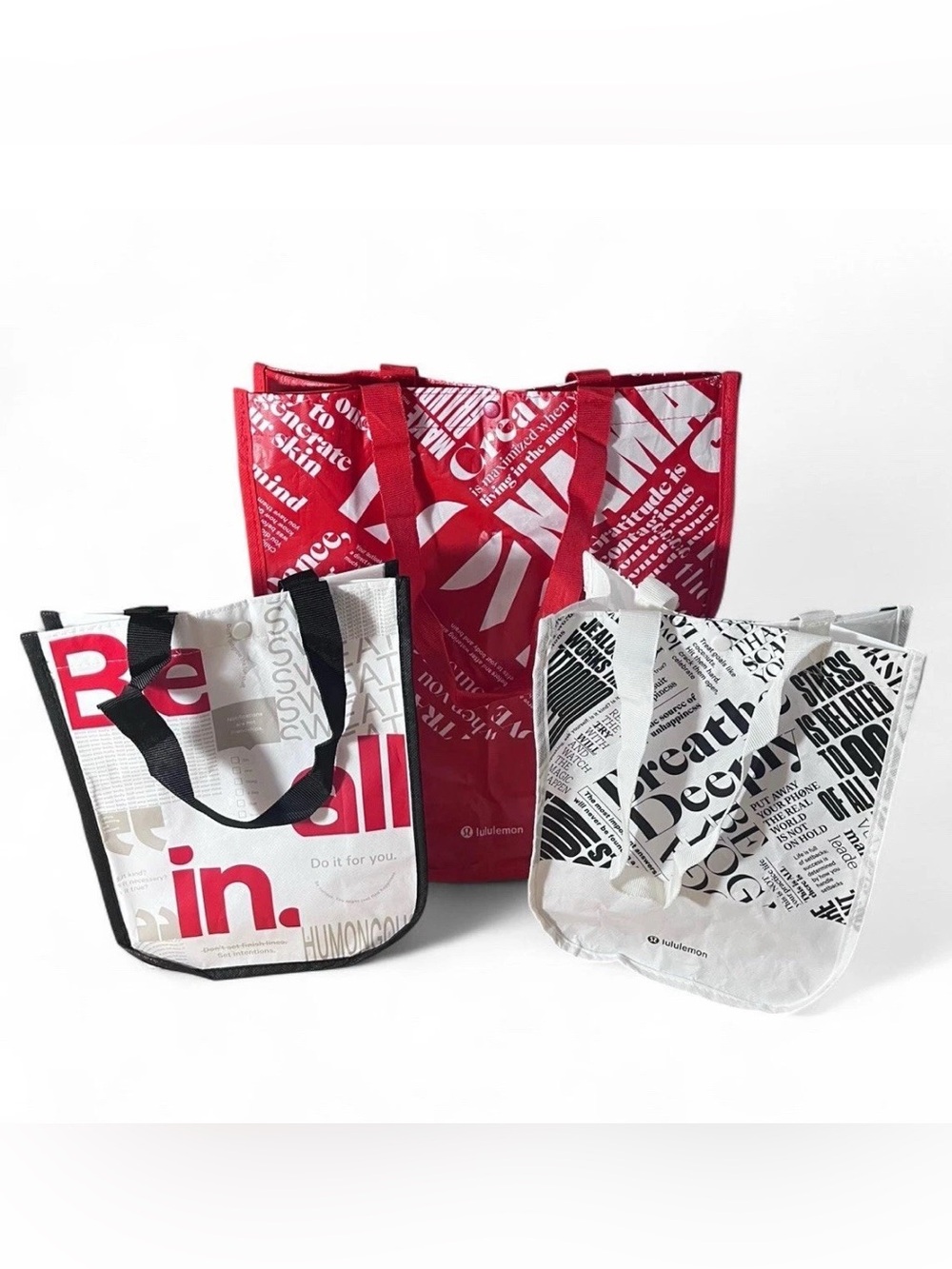 Lululemon Reusable Shopping Bags Lot Of 3